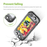 TSV Dockable Case Accessories Fit for Nintendo Switch Lite, Protective Cover with Tempered Glass Screen Protector, Thumb Grip Caps for Switch Lite Replacement, Anti-scratch, Clear