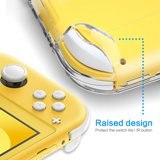 TSV Dockable Case Accessories Fit for Nintendo Switch Lite, Protective Cover with Tempered Glass Screen Protector, Thumb Grip Caps for Switch Lite Replacement, Anti-scratch, Clear