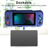 TSV Dockable Cover Case for Nintendo Switch, Protective Case Cover, Shockproof Anti-Scratch Hard Metal Shell Fit for Nintendo Switch Console, Joy-Con Controller, Blue